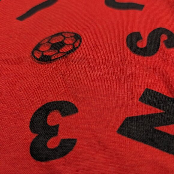 Pepco Full length Soft Cotton Ankle tie Pants Red with Black Alphabets NWOT - Picture 3 of 5